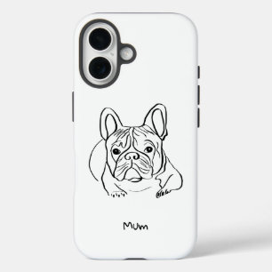 Coque Pour iPhone 16 Manche téléphonique minimaliste Bulldog élégant