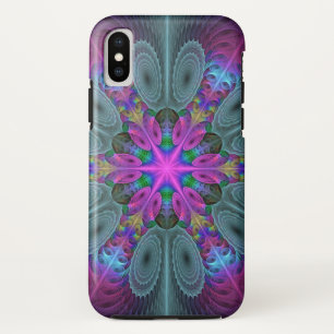Case-Mate iPhone Case Mandala coloré art spirituel fractal avec rose