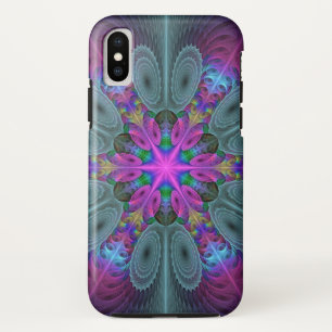 Coques Pour iPhone Mandala Colorful spiritual Fractal Art With Pink