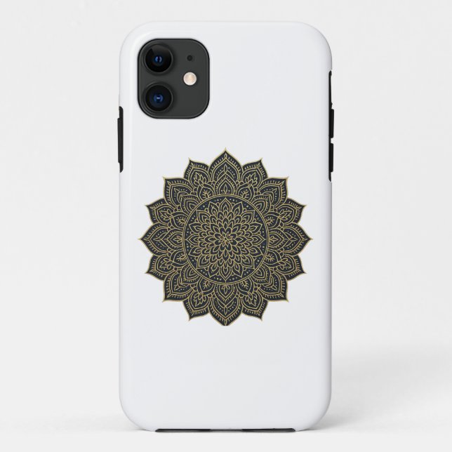 Coques Case-Mate iPhone Mandala d'or et de marine (Dos)