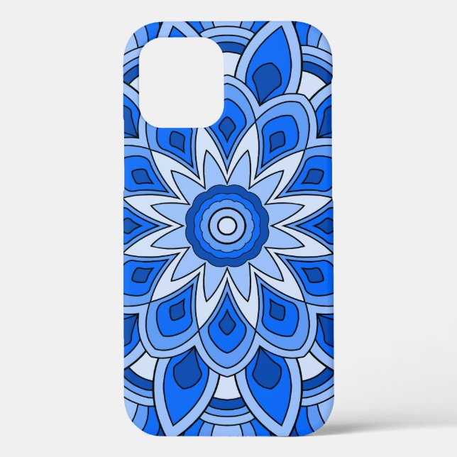 Coques Case-Mate iPhone Mandala en bleu (Verso)