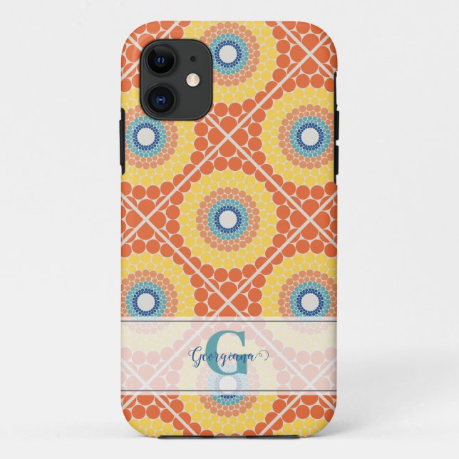 Coques Case-Mate iPhone Mandala Eté Egéenne Carrelée Personnalisée (Dos)