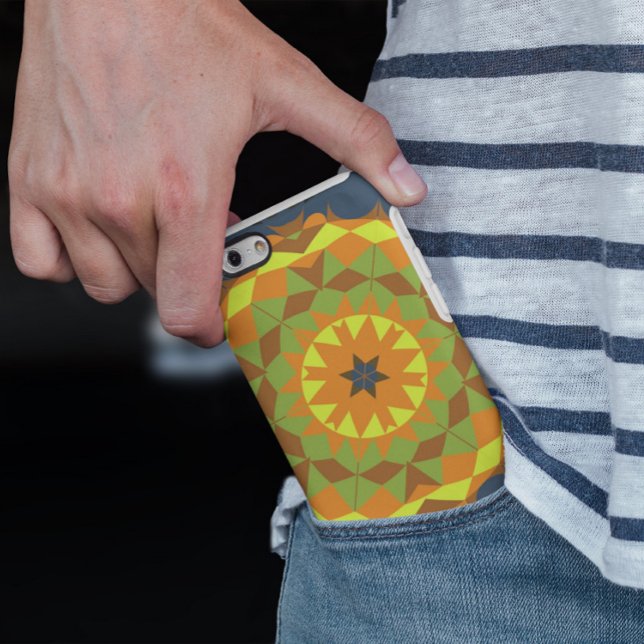 Coques Case-Mate iPhone Mandala Flower bleu orange et jaune (Créateur téléchargé)