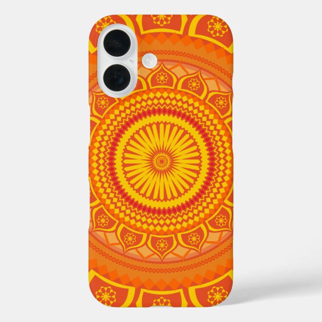 Coques Case-Mate iPhone mandala indien Orange (Verso)