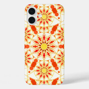 iPhone 16 Plus Case Mandala motif, rouge brique, rouille, or