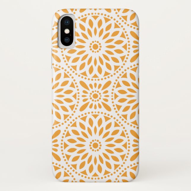 Coques Case-Mate iPhone Mandala orange d'abrégé sur motif (Dos)