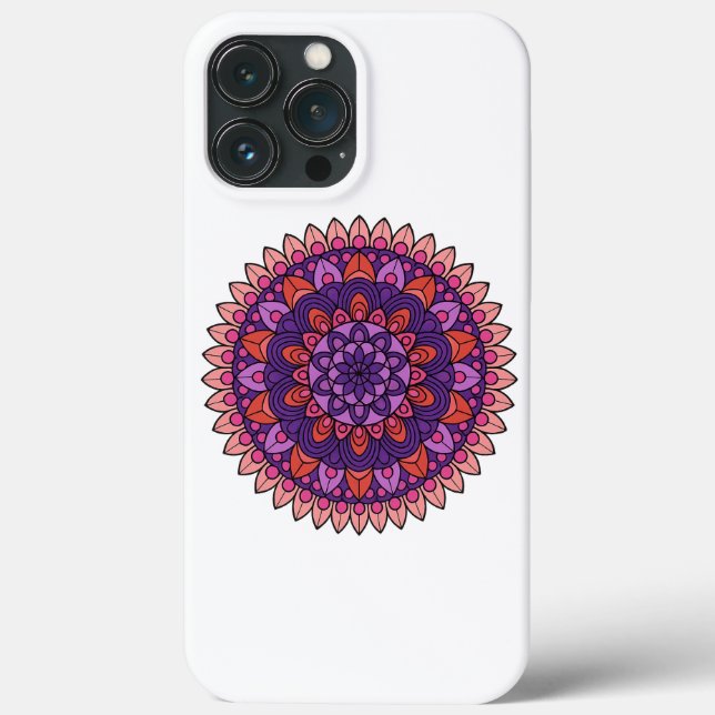 Coques Case-Mate iPhone Mandala violet et rose (Verso)