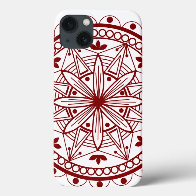 Coques Case-Mate iPhone Mandalae rouge profond (Verso)