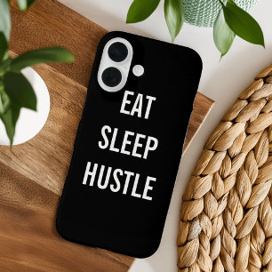 Coque Pour iPhone 16 Mange Sleep Hustle   Typographie noir et blanc