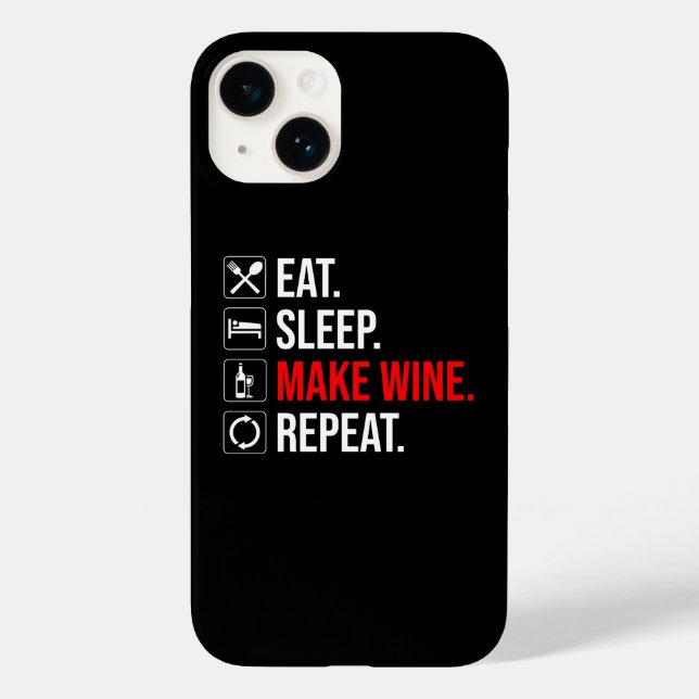 Coques Case-Mate iPhone Manger. Dormir. Fais Du Vin. Recommencer (Verso)
