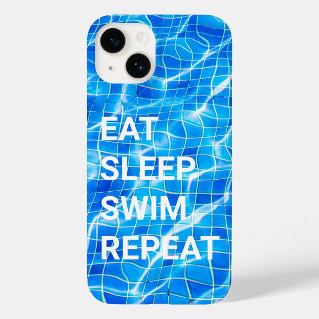 Coques Case-Mate iPhone Manger Sommeil nage Répéter piscine aquatique aqua (Verso)