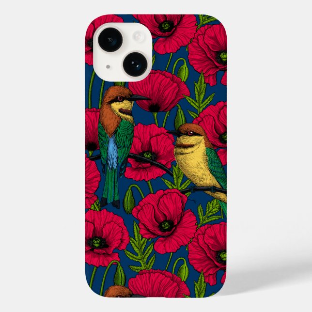Coques Case-Mate iPhone Mangeurs d'abeilles et pavots (Verso)