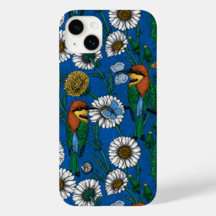 Coque Pour iPhone 14 Plus Mangeurs d'abeilles sur bleu