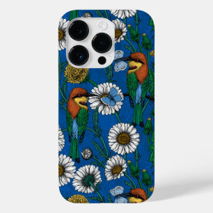 Coque Pour iPhone 14 Pro Mangeurs d'abeilles sur bleu