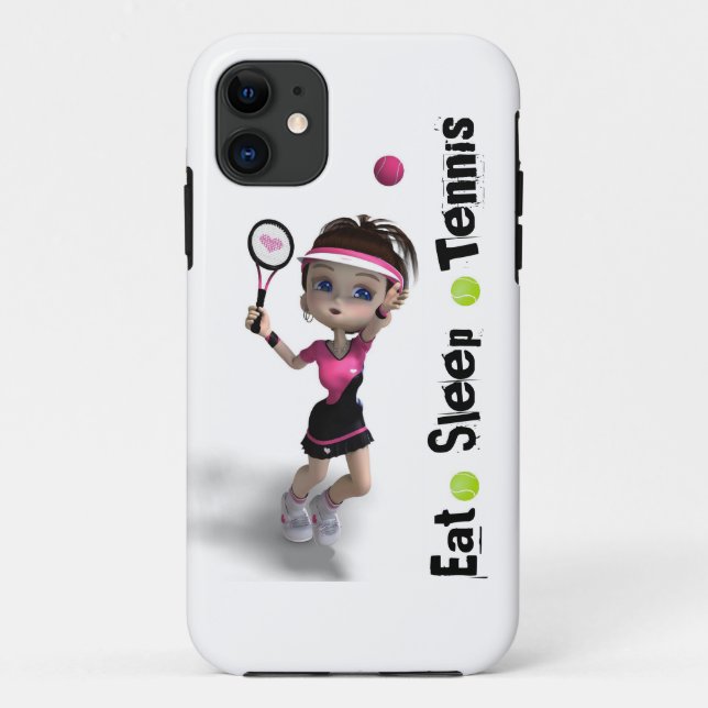 Coques Case-Mate iPhone Mangez la fille de tennis de sommeil (Dos)