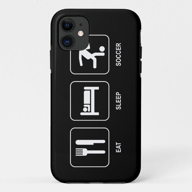 Coques Case-Mate iPhone Mangez le football de sommeil (Dos)