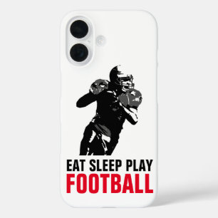 Coque Pour iPhone 16 Mangez le sommeil Jouer Black & White Football Pop
