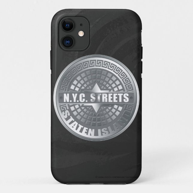 Coques Case-Mate iPhone Manhole Staten Island Grey (Dos)