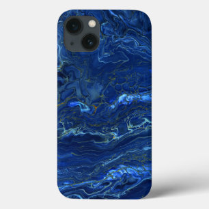 Case-Mate iPhone Case Marbre acrylique bleu marine et marbre d'or Faux