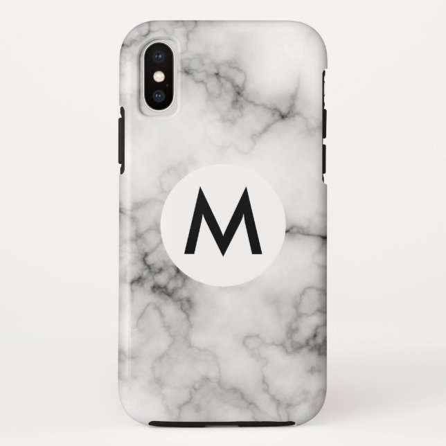 Coques Case-Mate iPhone marbre avec monogramme (Dos)