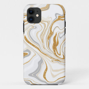 Case-Mate iPhone Case Marbre blanc, or et gris comme des persiennes Flui