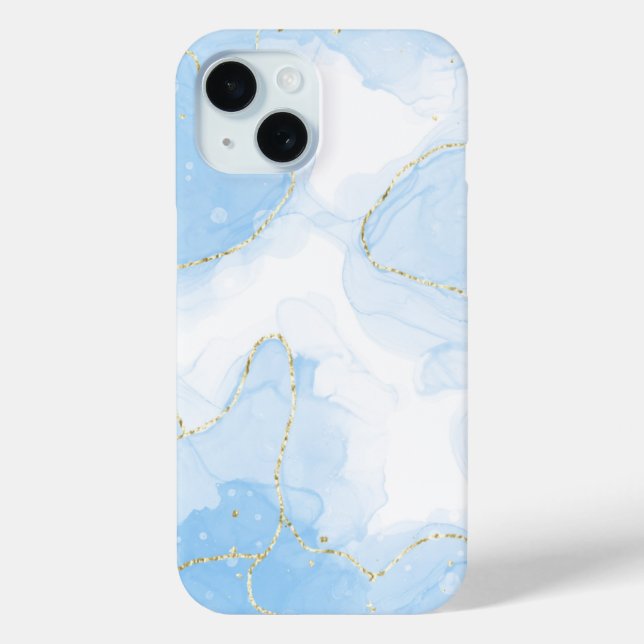 Coques Case-Mate iPhone Marbre Bleu Élégant  (Verso)