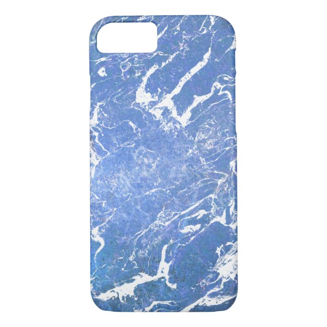 Coques Case-Mate iPhone marbre bleu et blanc motif (Dos)