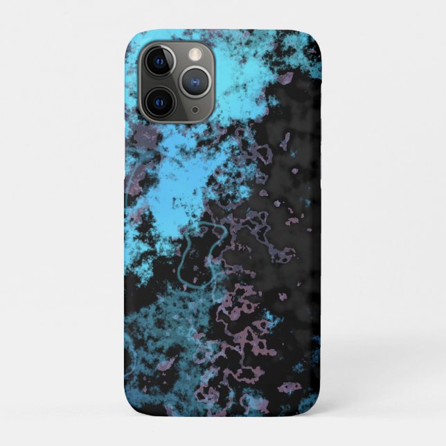 Coques Case-Mate iPhone Marbre bleu, gris et violet Abstrait (Dos)