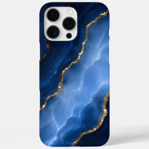 Coques iPhone 16 Pro Max Marbre bleu saphir de luxe