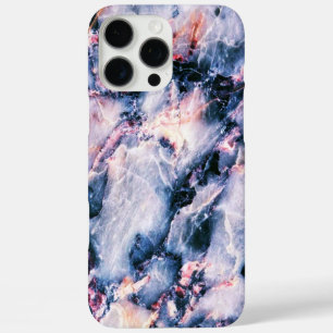 Coques iPhone 16 Pro Max Marbre coloré élégant Bleu blanc et rose
