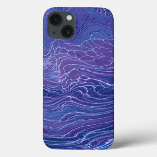 Case-Mate iPhone Case Marbre de dentelle bleu lavande Acrylique Abstract