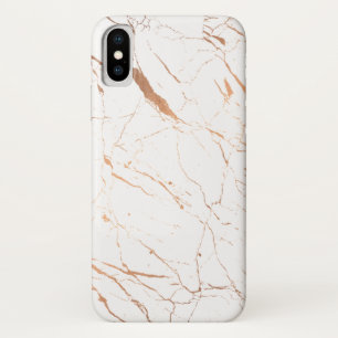 Coque Case-Mate Pour iPhone Marbre d'or blanc et Rose de luxe
