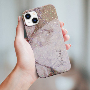 Coque Pour iPhone 15 Marbre d'or et Parties scintillant Texture imprimé