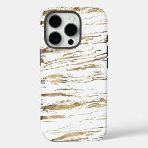 Coques iPhone 16 Pro Marbre doré Abstrait moderne