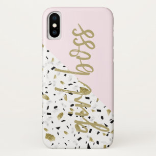 Case-Mate iPhone Case Marbre doré rose moderne Terrazzo Girl Boss