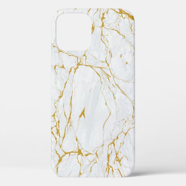 Coques Case-Mate iPhone Marbre Golden Texture Motif sans couture (Verso)