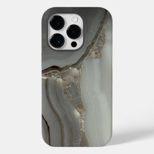 Coque Pour iPhone 14 Pro Marbre Gris avec Veine d'Or