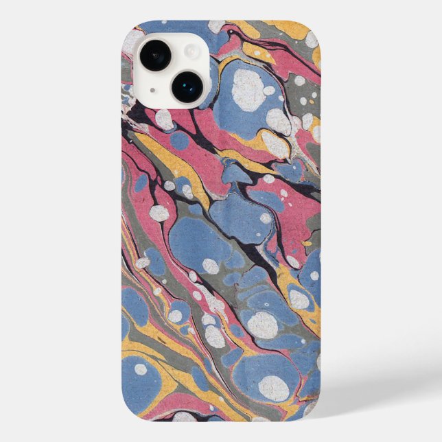 Coques Case-Mate iPhone Marbre italien bleu et blanc Motif (Verso)