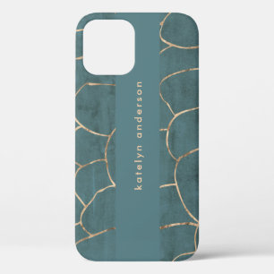 Case-Mate iPhone Case Marbre moderne Gold Gemstone Turquoise