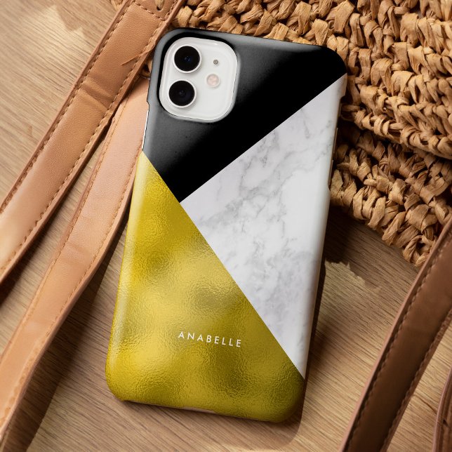 Coques Case-Mate iPhone Marbre Motif et Faux Gold Foil (Créateur téléchargé)