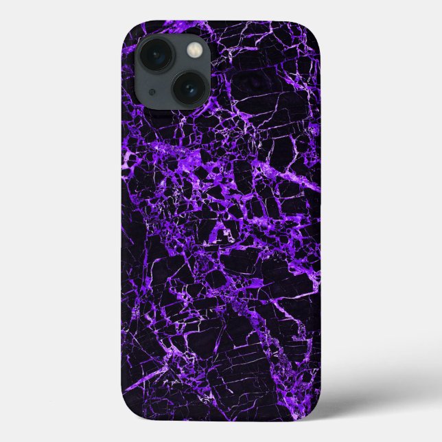 Coques Case-Mate iPhone Marbre noir et violet, (Chargement de batterie) (Verso)