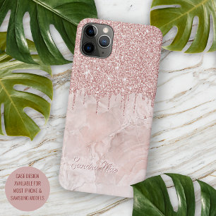 Case-Mate iPhone Case Marbre Ombre Blush Rose Gold Pailleté Motif