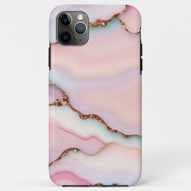 Coques Case-Mate iPhone Marbre rose clair Agate Collection moderne (Dos)