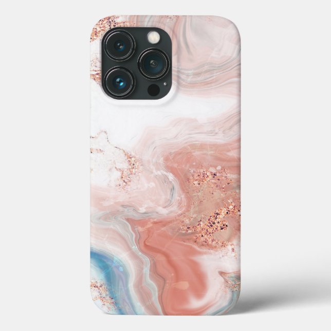 Coques Case-Mate iPhone Marbré rose or (Verso)