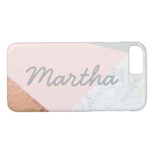 Case-Mate iPhone Case Marbre rose pâle gris et or rose