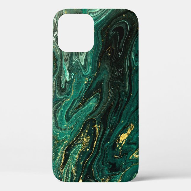 Coques Case-Mate iPhone Marbre vert : Abstrait Agate Ripple. (Verso)