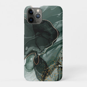 Case-Mate iPhone Case Marbre vert émeraude et or, Arrière - plan marbré