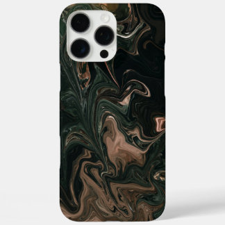 Coques iPhone 16 Pro Max Marbre vert et brun - style marbré papaer