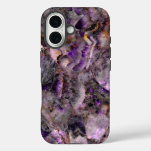 Coque Pour iPhone 16 Marbre violet de granit violet de pierre classique