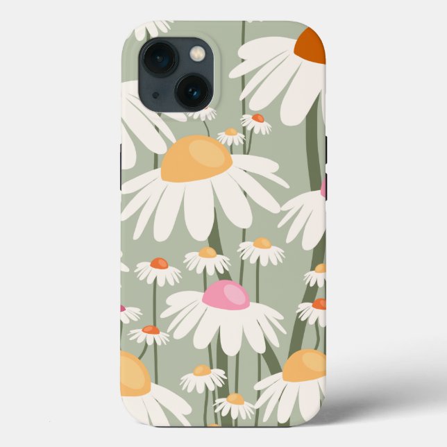 Coques Case-Mate iPhone Marché aux Fleurs Tokyo Retro Daisies Sage Green (Verso)